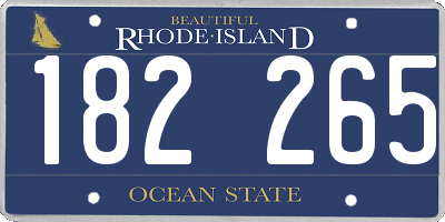 RI license plate 182265