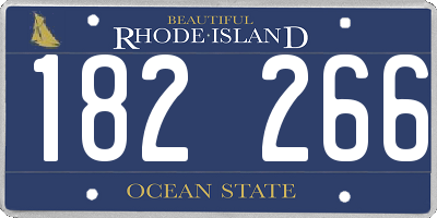 RI license plate 182266