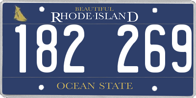 RI license plate 182269