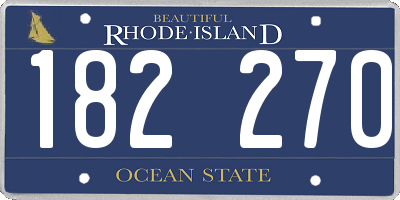 RI license plate 182270