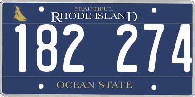 RI license plate 182274