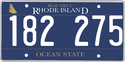 RI license plate 182275