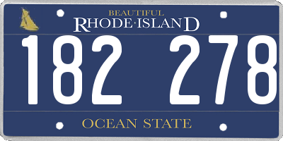RI license plate 182278