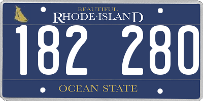 RI license plate 182280