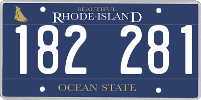 RI license plate 182281