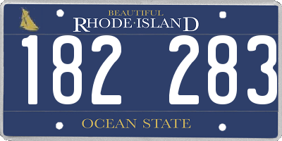 RI license plate 182283