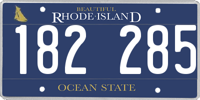 RI license plate 182285