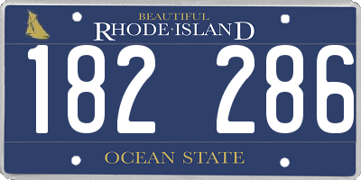 RI license plate 182286