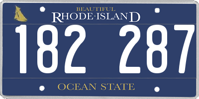RI license plate 182287