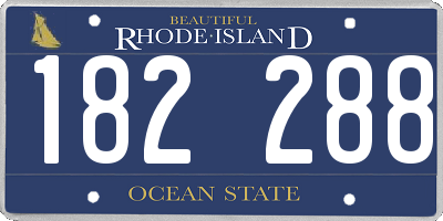 RI license plate 182288
