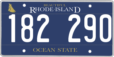 RI license plate 182290