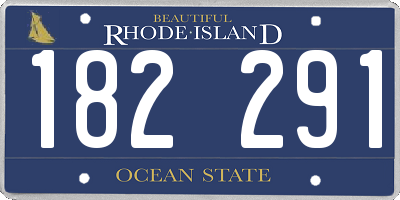 RI license plate 182291