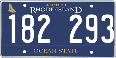 RI license plate 182293