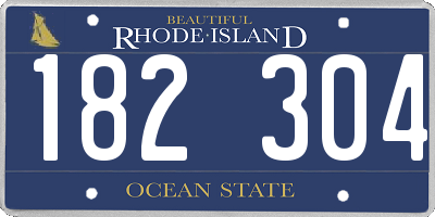 RI license plate 182304