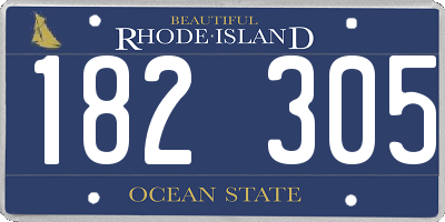 RI license plate 182305