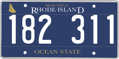 RI license plate 182311