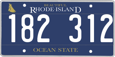 RI license plate 182312