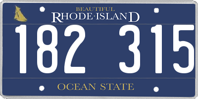 RI license plate 182315