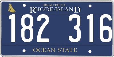 RI license plate 182316