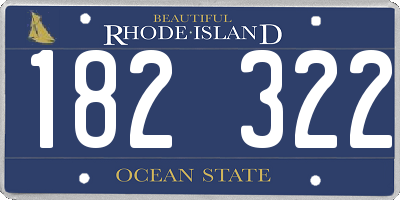 RI license plate 182322