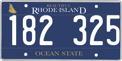RI license plate 182325