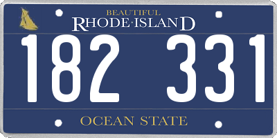 RI license plate 182331