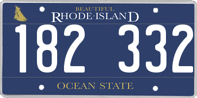 RI license plate 182332