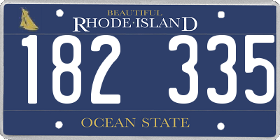 RI license plate 182335