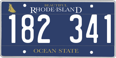 RI license plate 182341