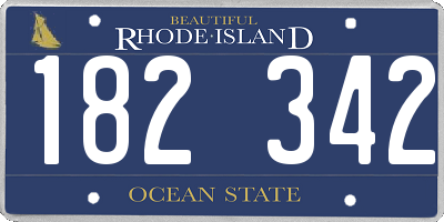 RI license plate 182342
