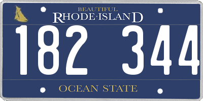 RI license plate 182344