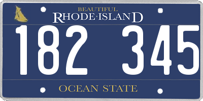 RI license plate 182345