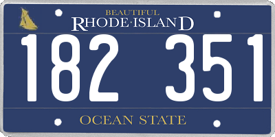 RI license plate 182351