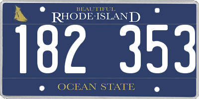RI license plate 182353