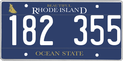 RI license plate 182355