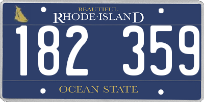 RI license plate 182359