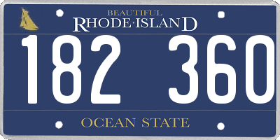 RI license plate 182360