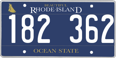 RI license plate 182362