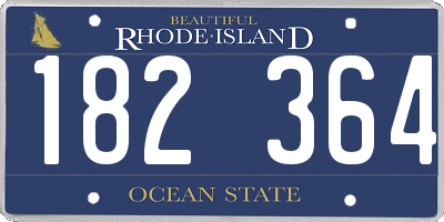 RI license plate 182364