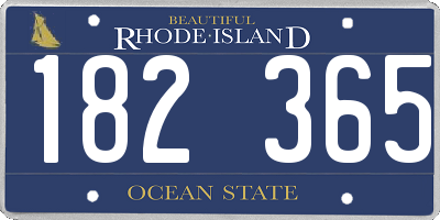 RI license plate 182365