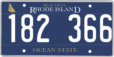 RI license plate 182366