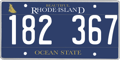 RI license plate 182367