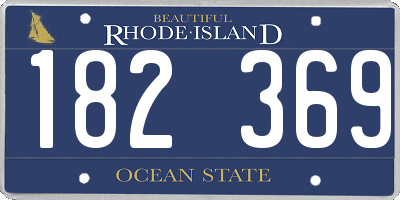 RI license plate 182369
