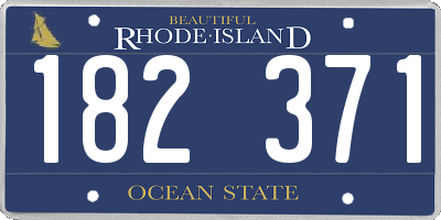 RI license plate 182371