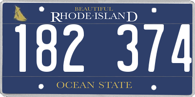 RI license plate 182374