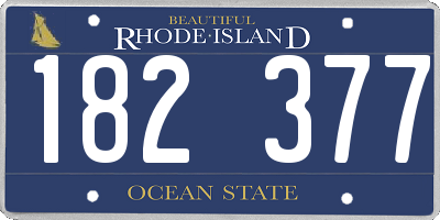 RI license plate 182377