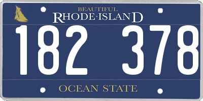 RI license plate 182378