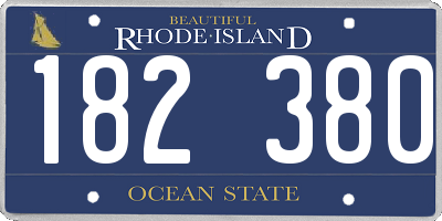 RI license plate 182380