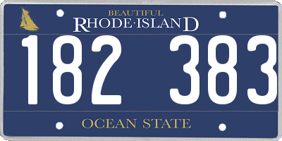 RI license plate 182383