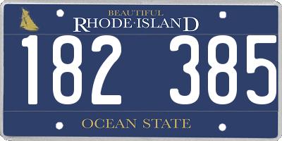 RI license plate 182385